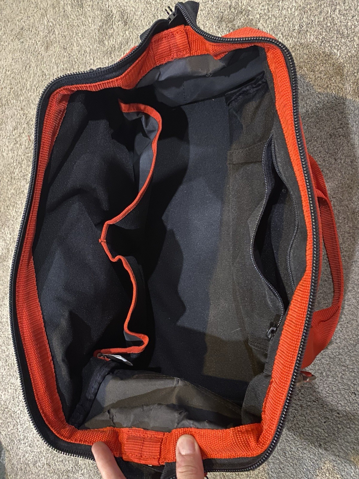 Husky Black/Red Fabric Tool Bag w/ Zipper Closure & Handle