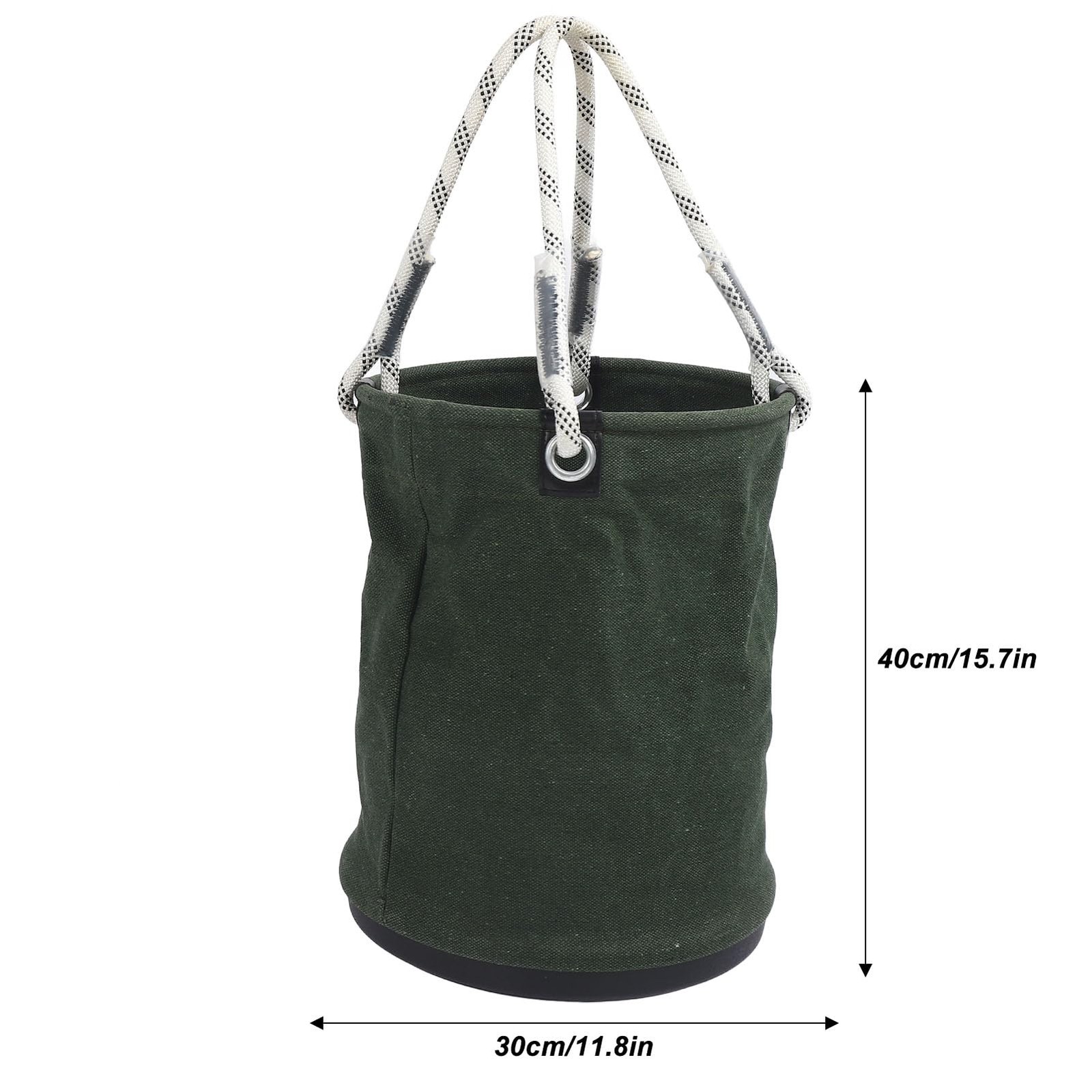 Canvas Bucket, 40x30cm 30KG Load Bearing Canvas Tool Organizer Plastic Bottom…