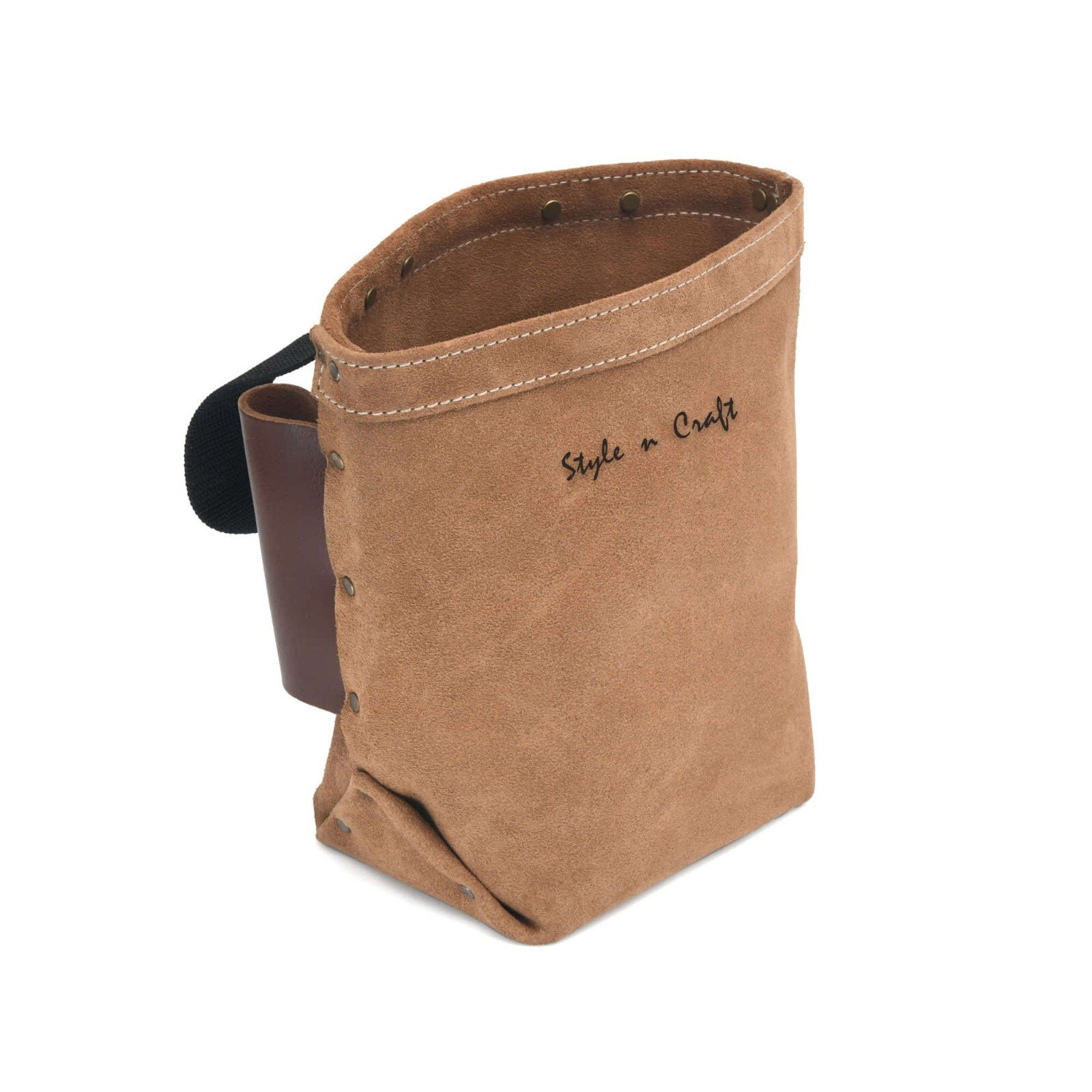 Style n Craft 88515 – Bolt Bag in Heavy Duty Dark Tan Suede Leather