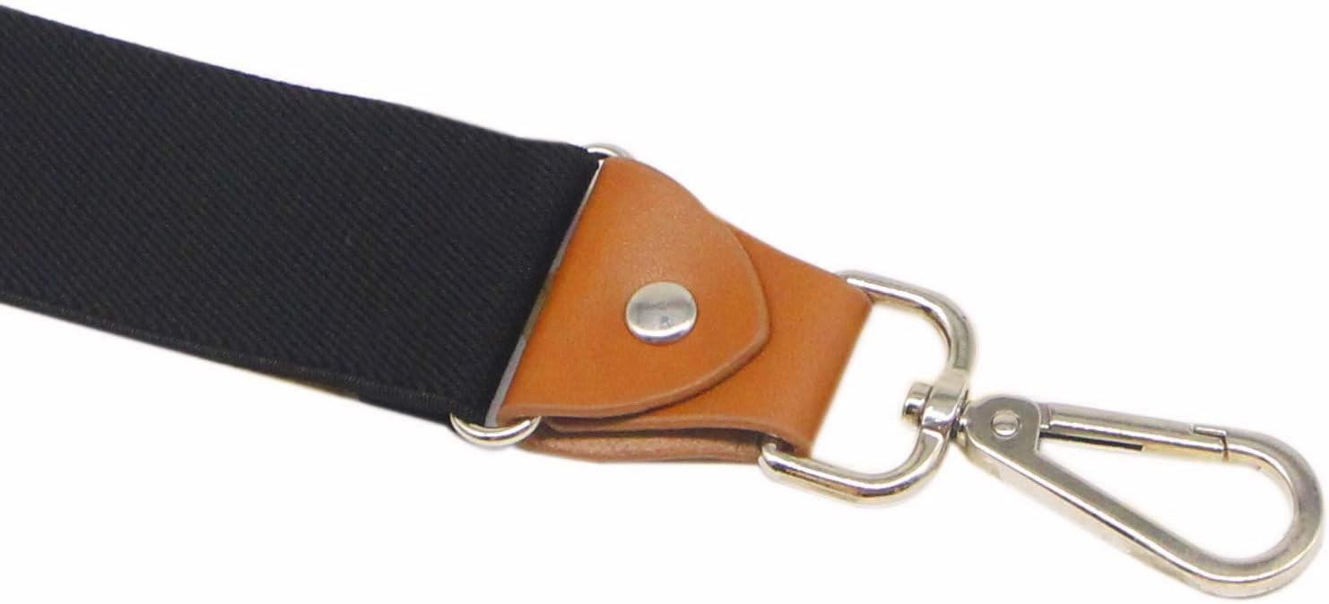 Mens Suspenders with 3 Swivel Hooks Belt Loops 1.4 Inch Wide Heavy Duty Black