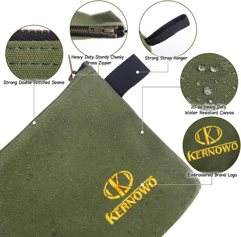 Small Canvas Tool Pouch with Zipper – Army Green