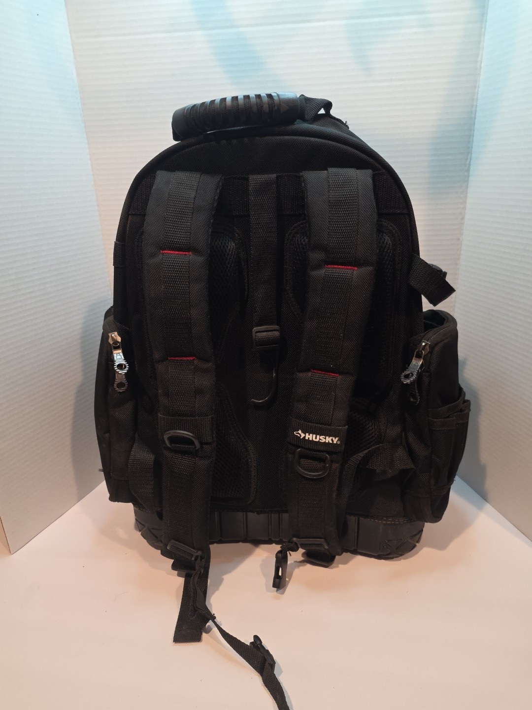 Husky 16″ Pro Tool Backpack – Multiple Pockets – Waterproof Molded Base