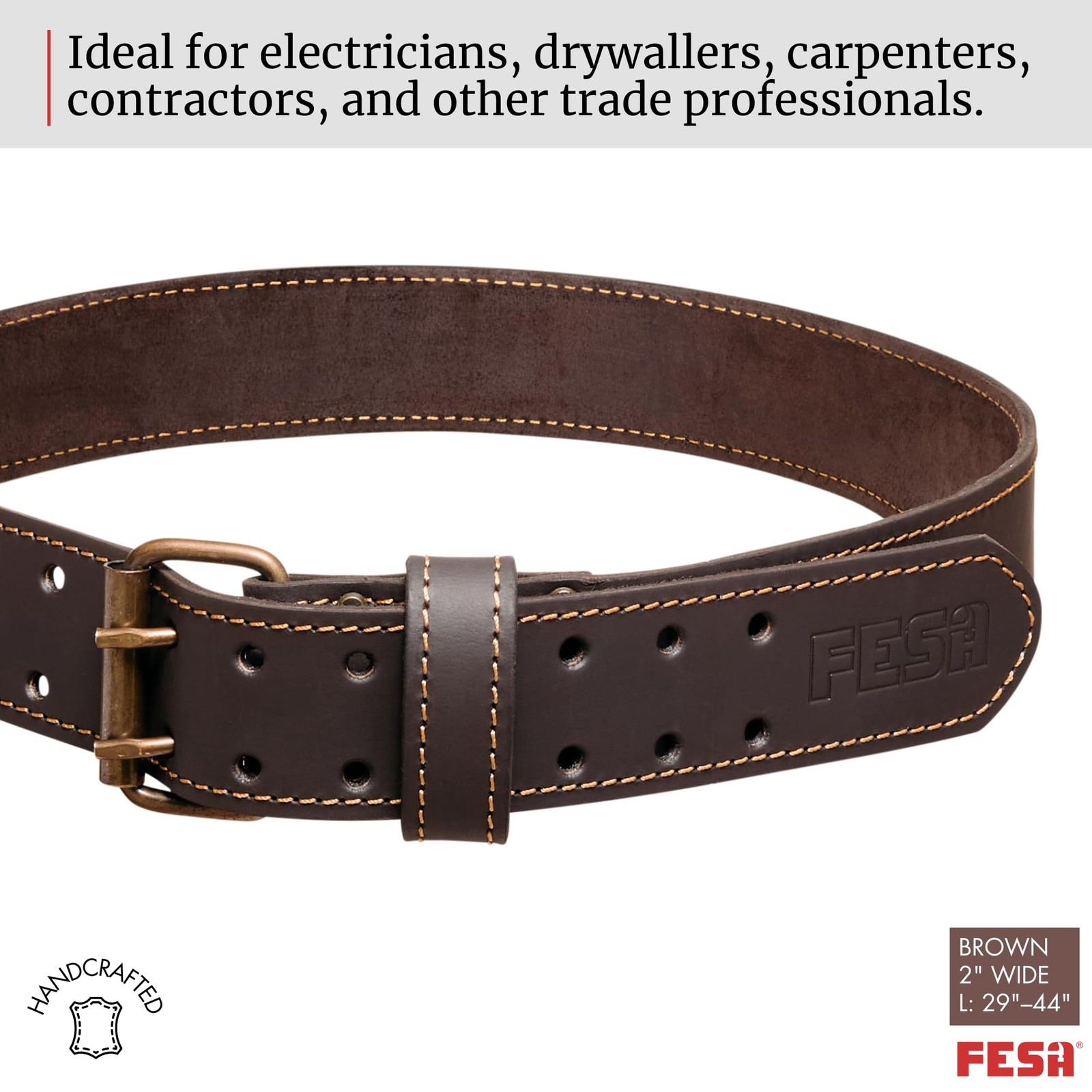 FESA Leather Tool Belt Pouch for Carpenters & Tradesmen