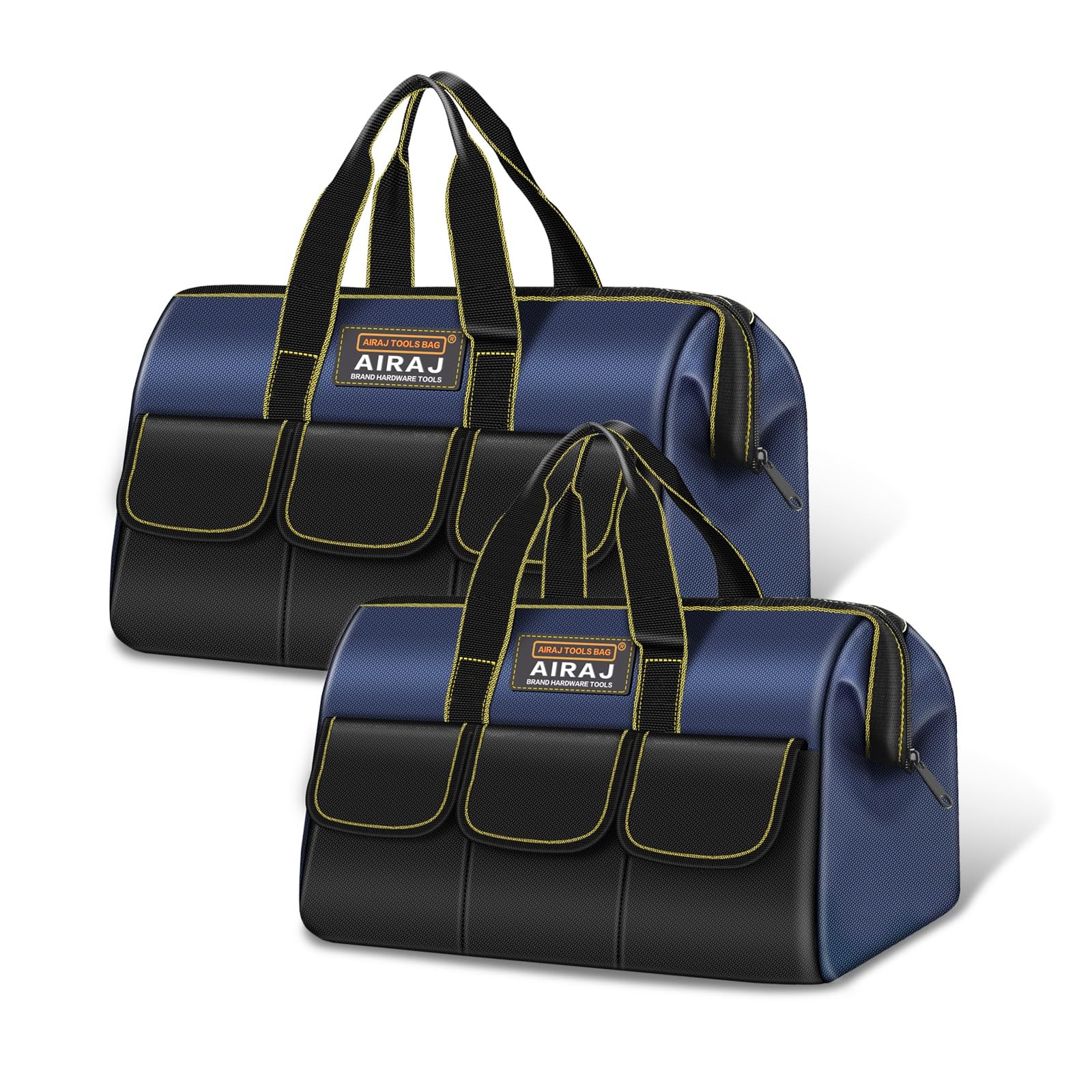 2 PCS Tool Bag Set 14 Inch & 16 Inch Portable Wide Mouth Organizer Tote Box