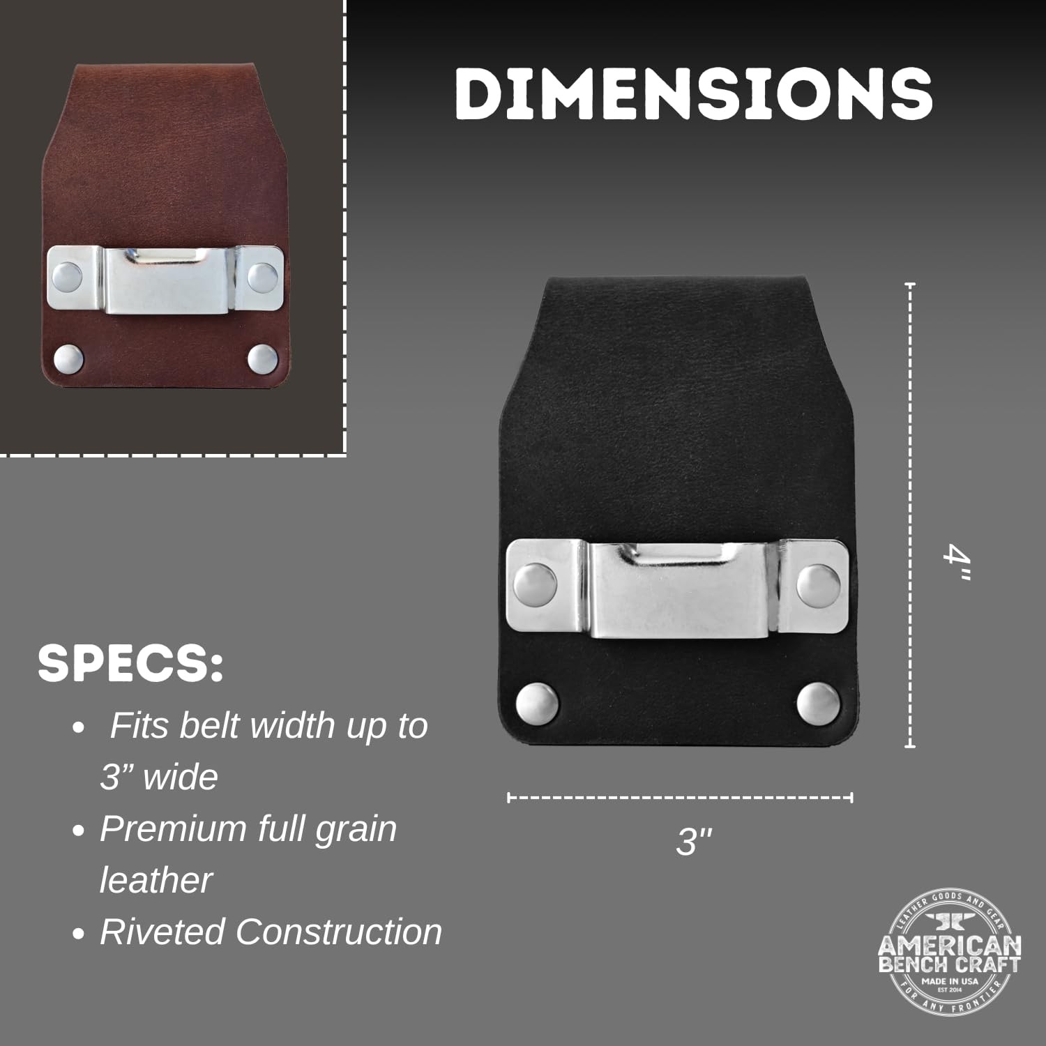 Tape Measure Belt Holder – Tool Belt Clip – – Full Grain Leather – Made in US…