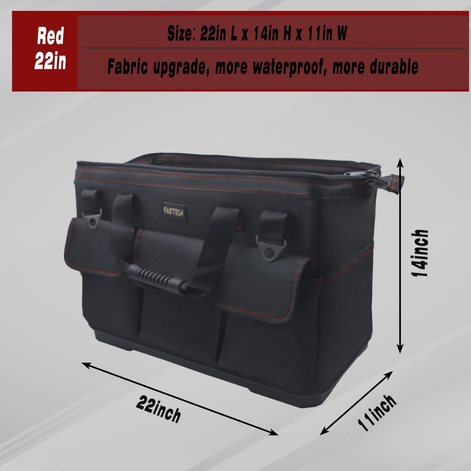 22-inch Heavy Duty Bottom Tools Bag With Wide Mouth For Tool Storage, Carrier…