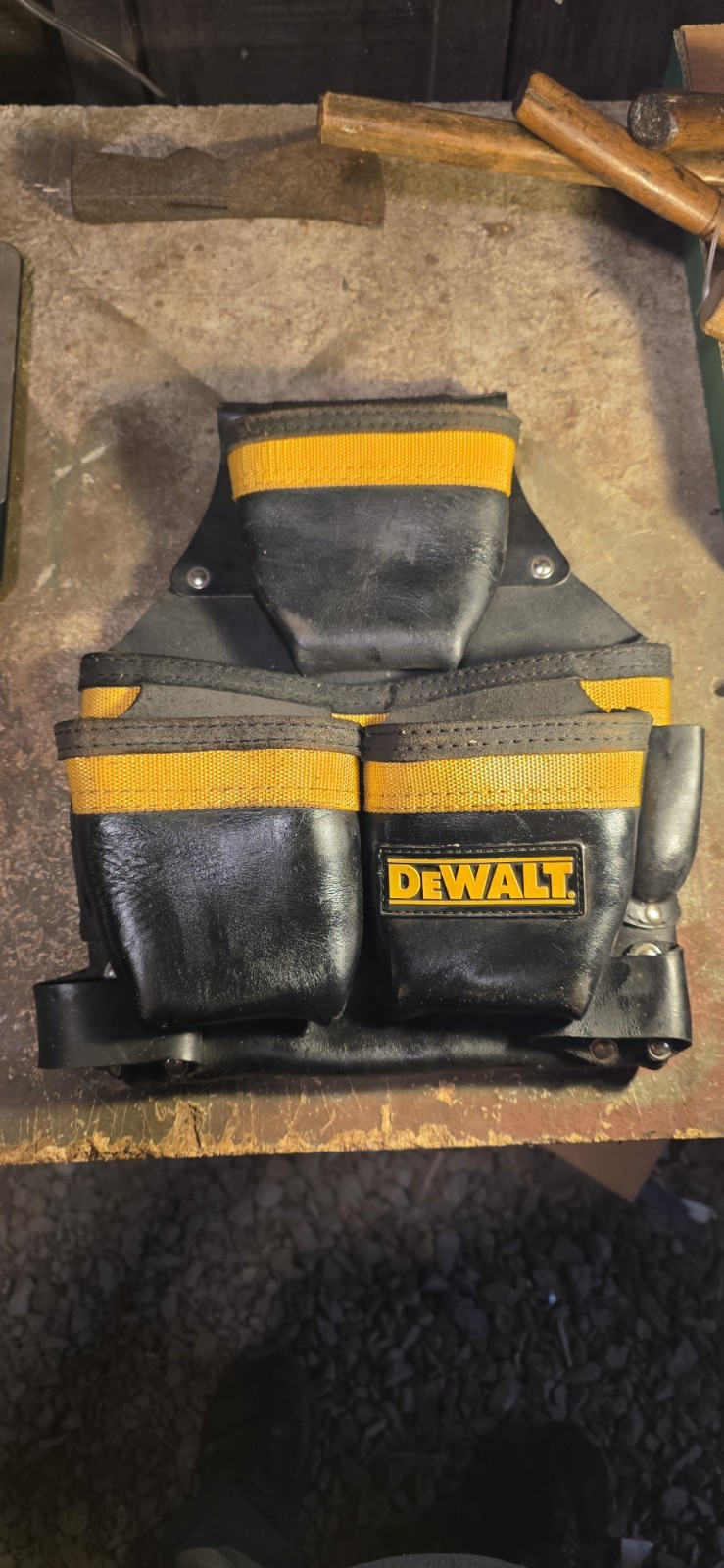 Dewalt Leather Tool Rig Heavy Duty Multi Pocket Tool Pouch Construction Belt