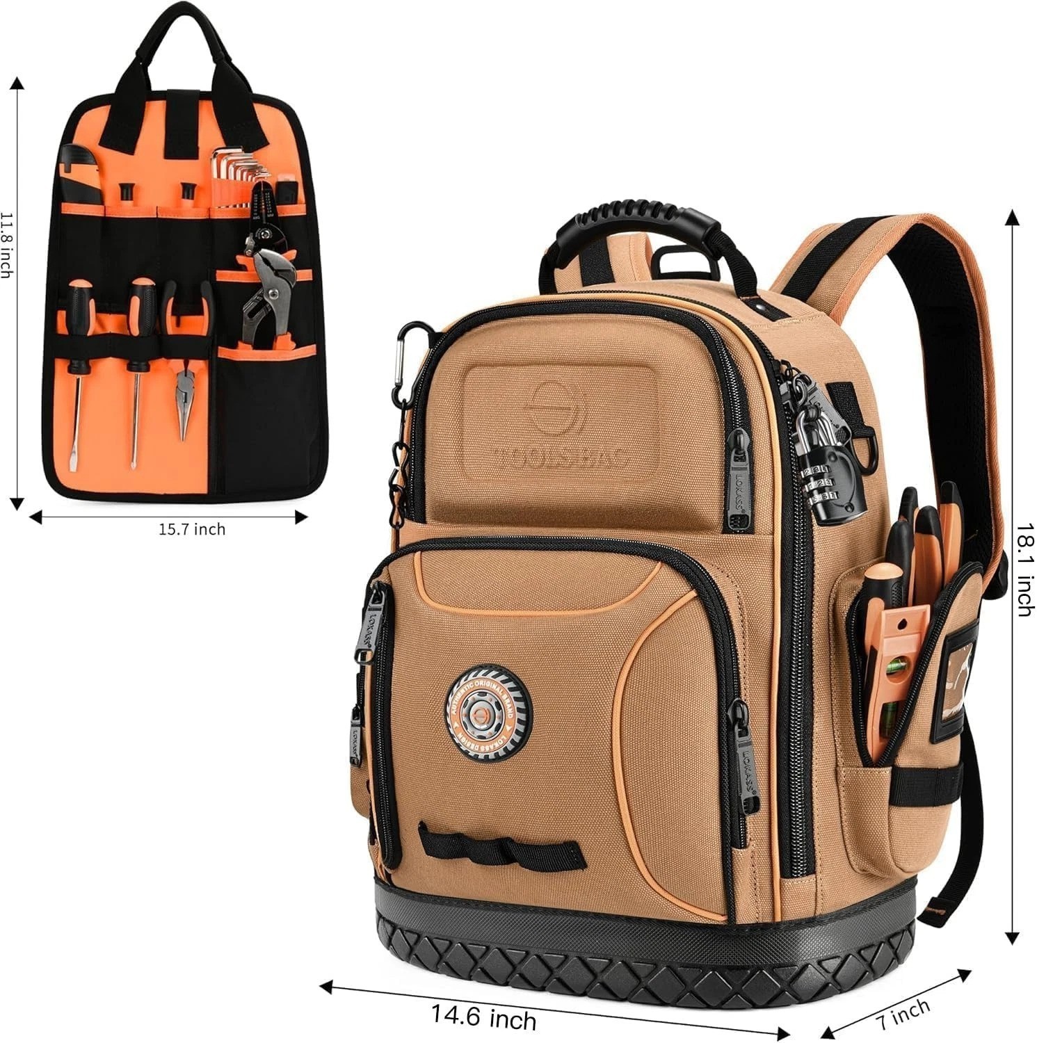 Ultimate 75 Pocket HVAC Tool Carrier with Molded Base & Adjustable Straps