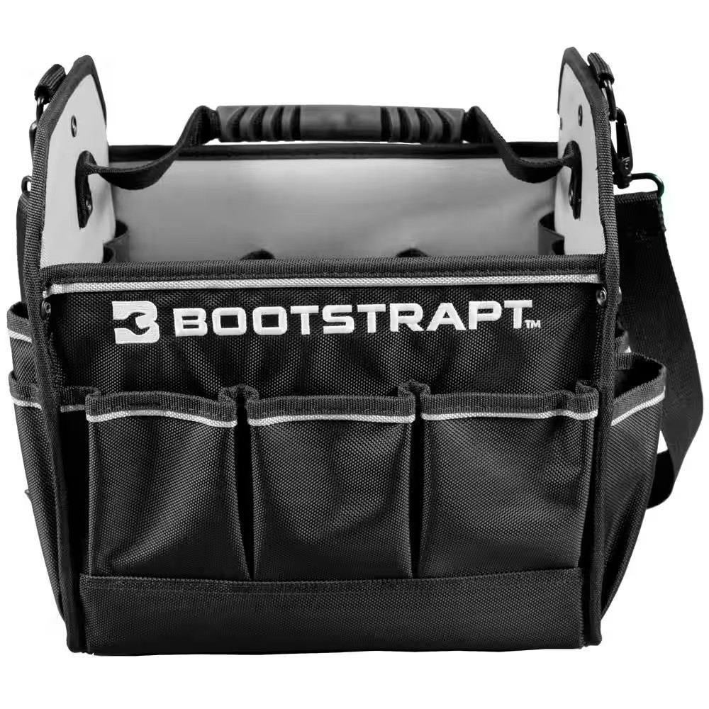 12 In. Electrician’S Tote Bag with Integrated Parts Bin Compartment