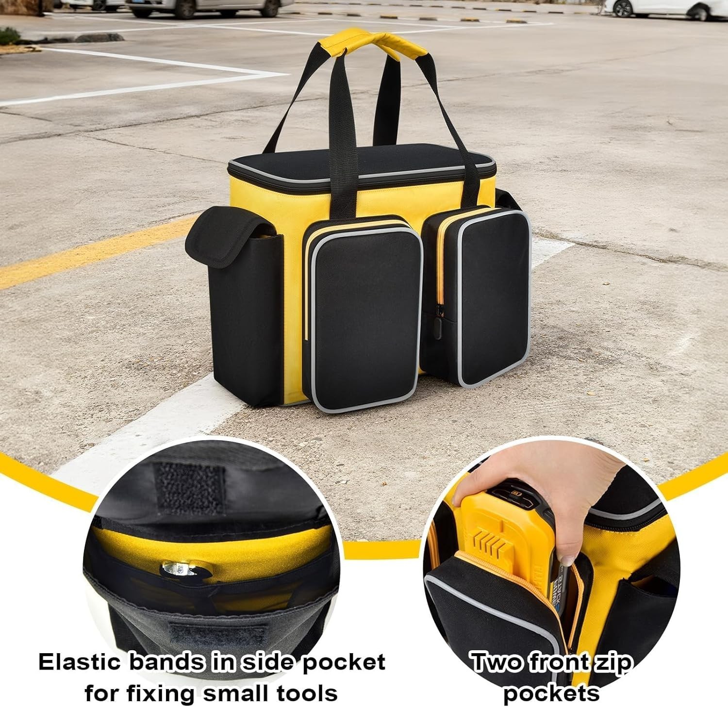 Tool Bag for 20V Max Tire Inflator Air Compressor Storage with Four Pockets