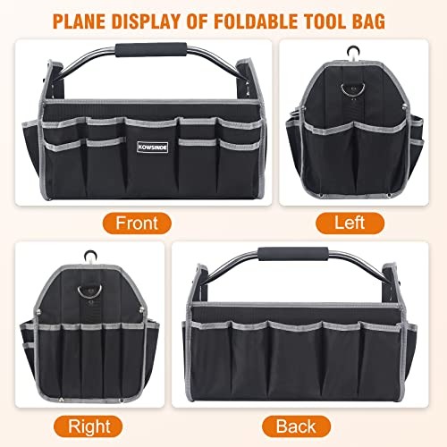 Kowsinde 16 Inch Tool Bag, Electrician Tool Bag, Open Top Tool Bags, 26 Grey