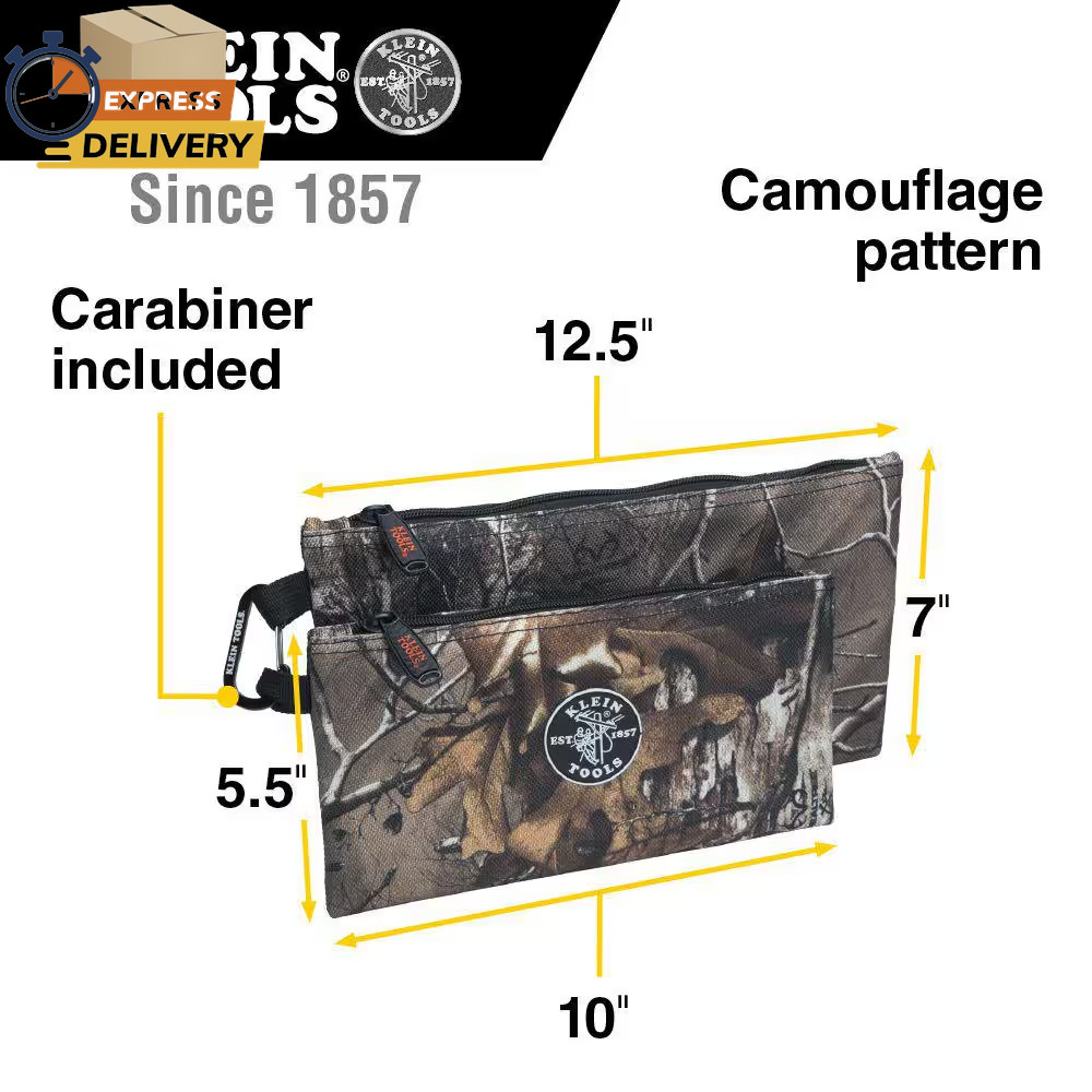 10 In. Camo Zipper Tool Bag, 2-Pack 👌
