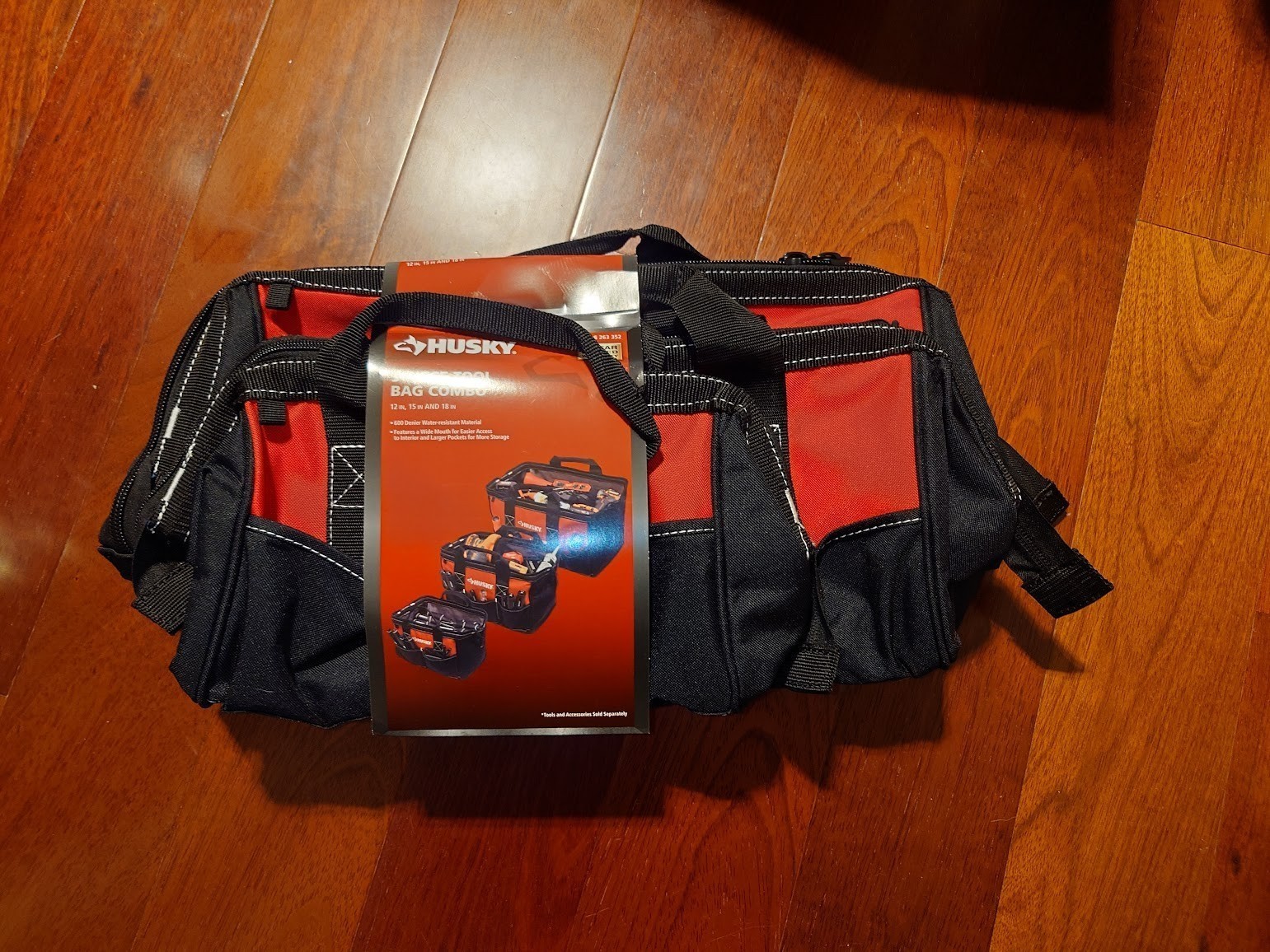 Husky 3 Tool Bag Combo Set -12 Inch 15 Inch & 18 Inch Bags Water Resistant NEW