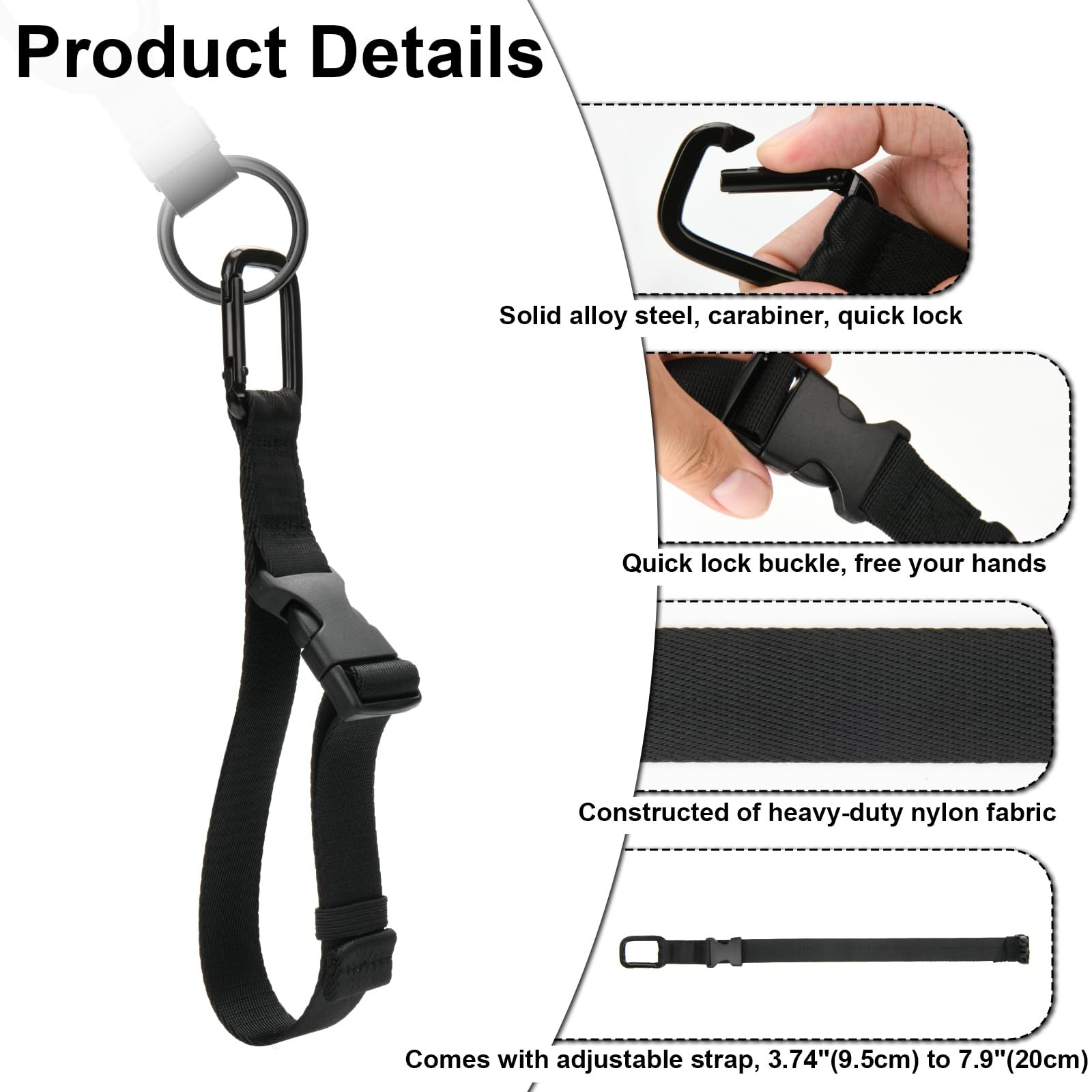 Electrical Tape Holder for Tool Belts, Thong with Carabiner Clip