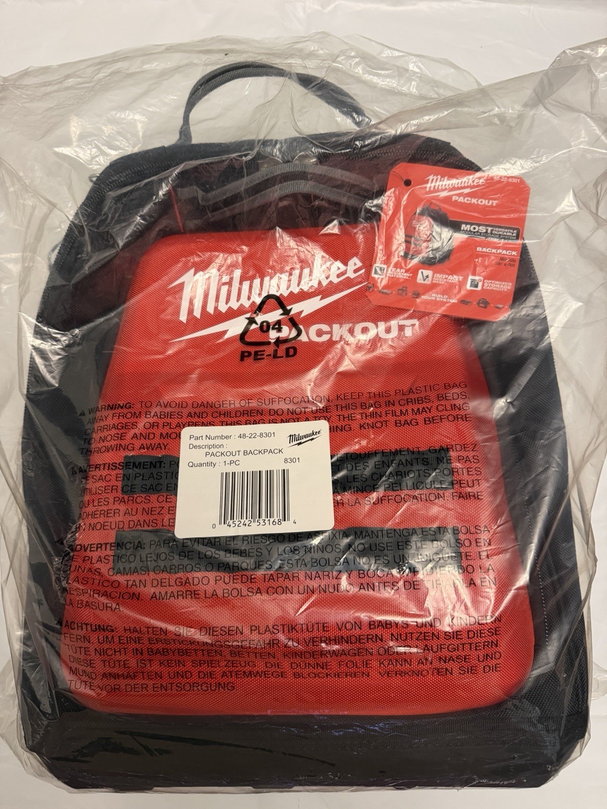 New-Milwaukee Packout Backpack #48-22-8301 Tear&Impact Resistant FREE SHIPPING