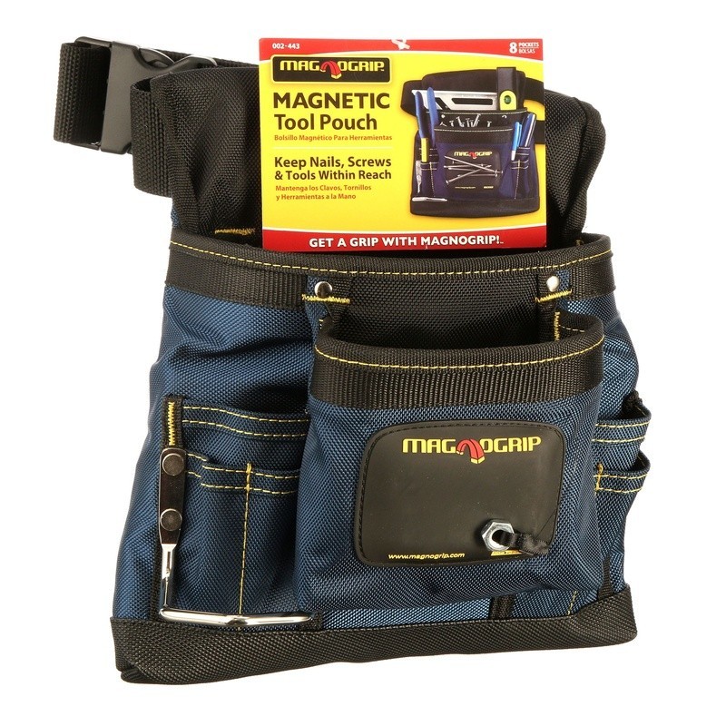 Durable 8 Pocket Tool Pouch W/ Magnetic Pocket & Easy Access Exterior Magnet New