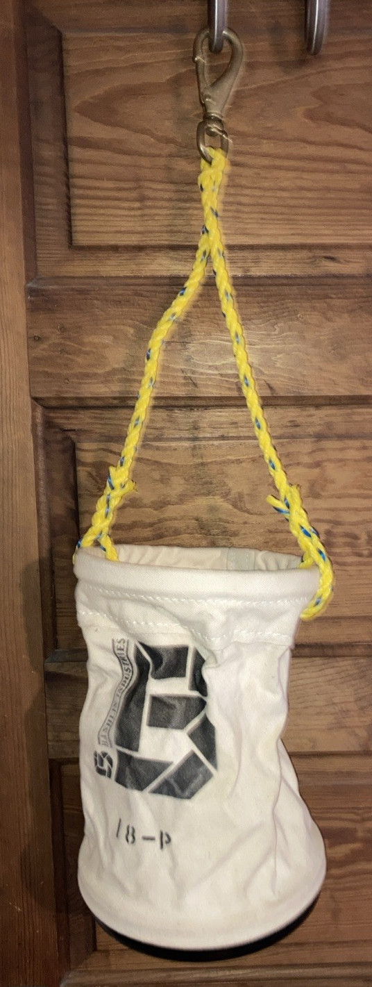 Bashlin Industries 18-P Canvas Tool Bag Bucket Rope & Heavy Duty Clip
