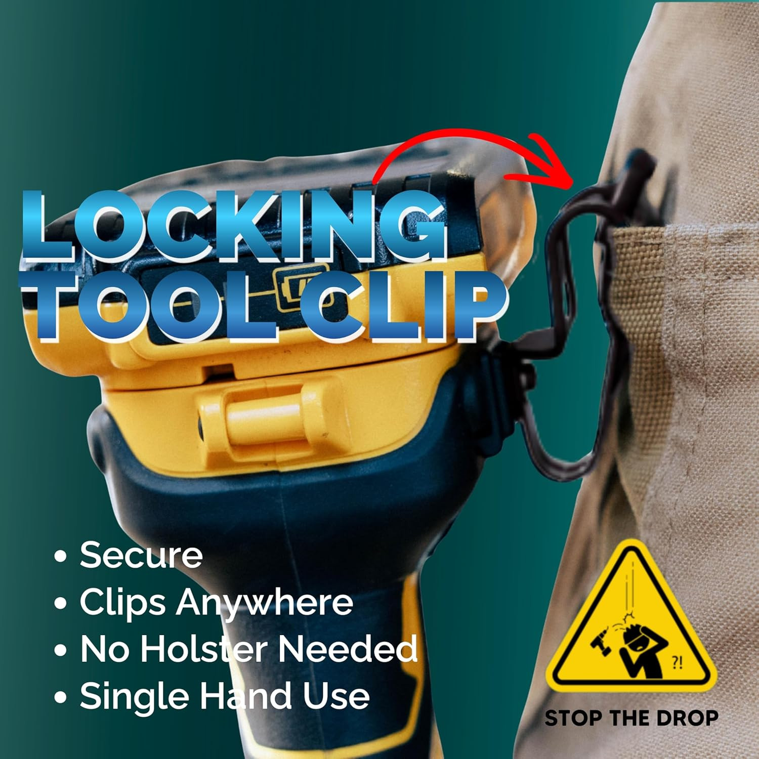 Locking Drill Clip – a Tool Holster Alternative for Cordless Drills and Impact D