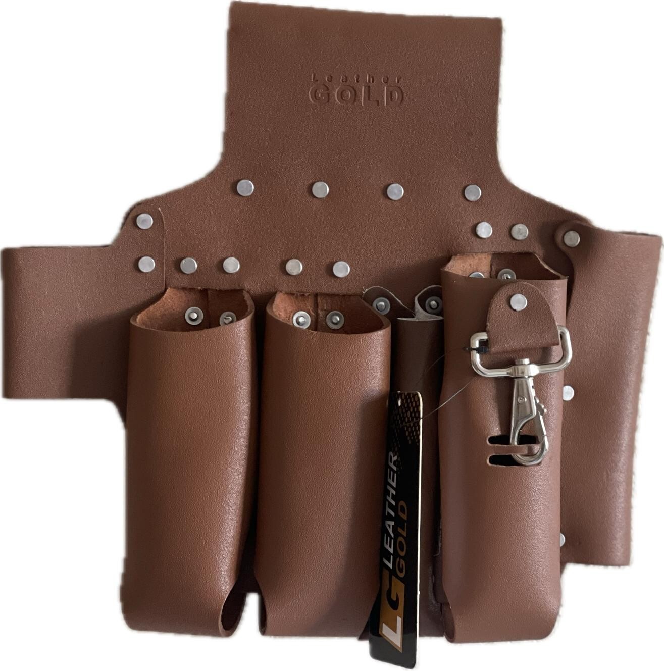 LEATHER GOLD Electrician Leather Multi Tool Holder Belt (4Pocket) Pouch