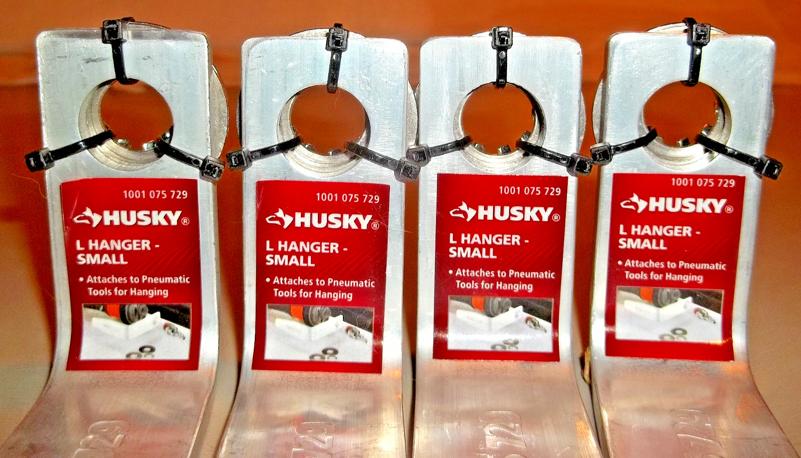 (4) Husky L Hanger Hook for Pneumatic Tools ~ Size Small – New & FREE FAST SHIP