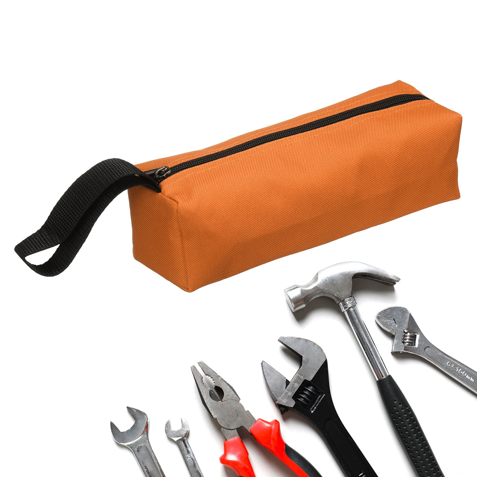Zipper Utility Tool Bag 9.8×3.4×2.8 Inch Multi-purpose Tote Bag, Orange