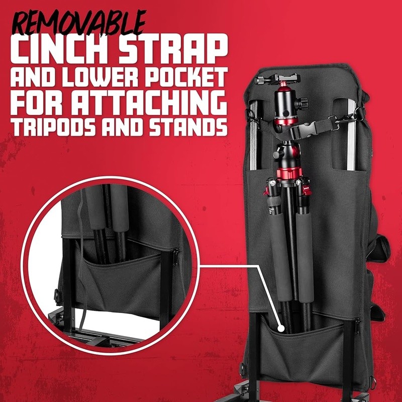 Durable Utility Cart Accessory Pouch W/ Multiple Zippered Pockets & D-Rings New