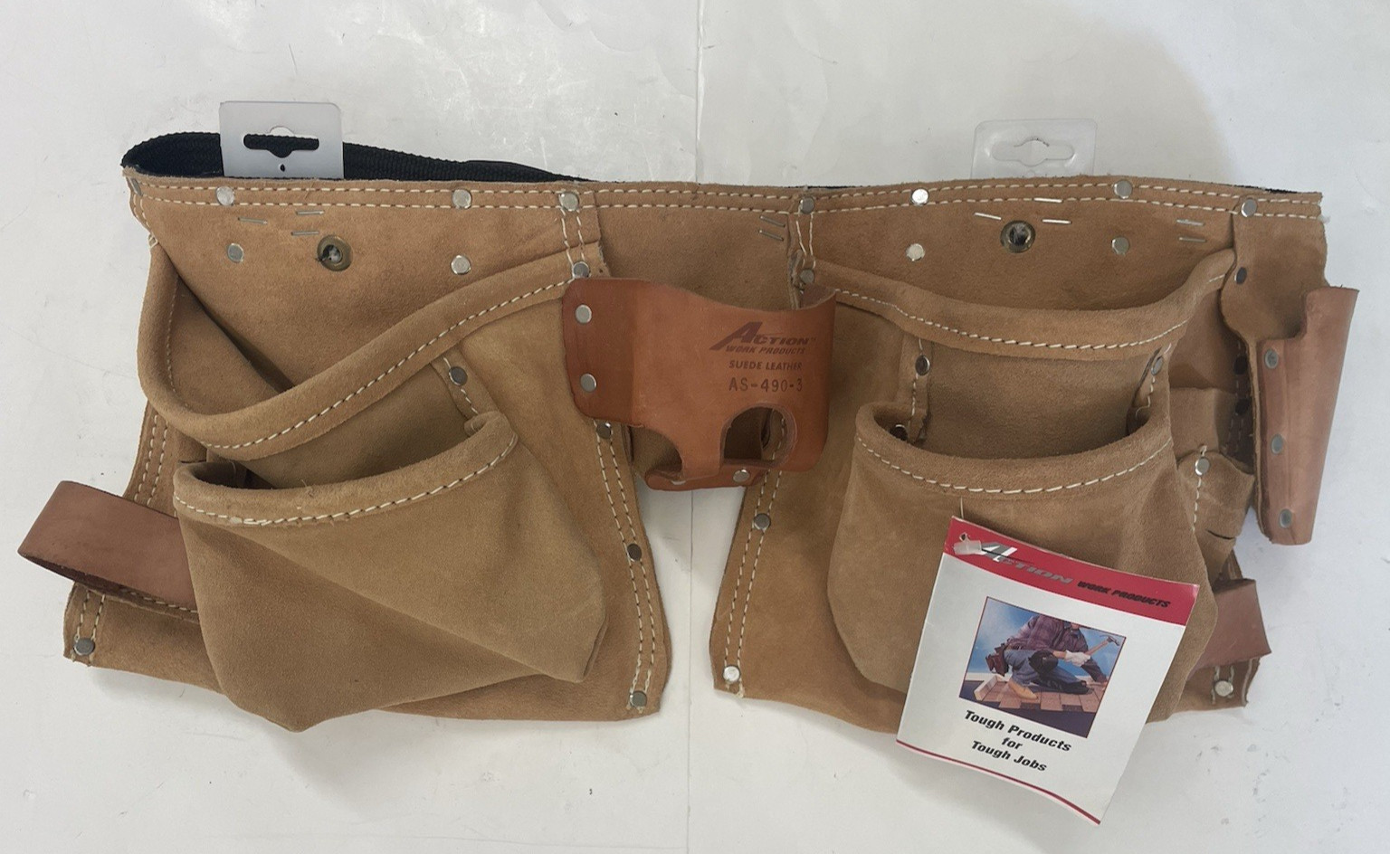 Action Work Products Suede Leather Adjustable Carpenters Tool Belt AS-490-3
