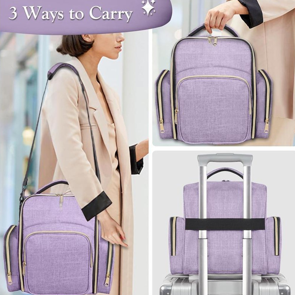 Nail Polish Carrier Bag with Dual Top Handles and Adjustable Shoulder Strap