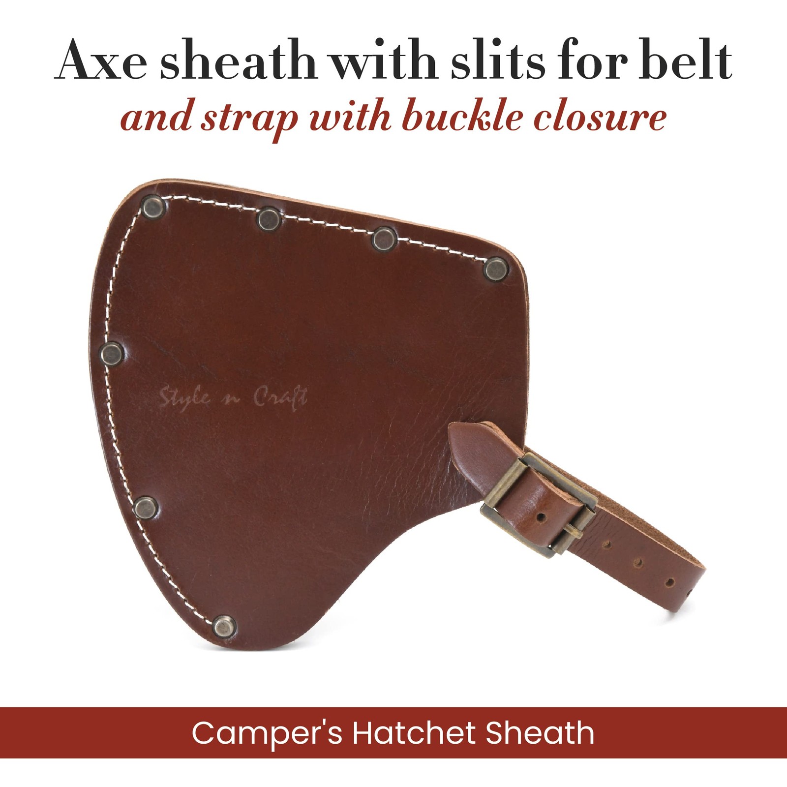 Style n Craft Camper/Sportsman’s Hatchet Sheath, Full-Grain Leather Axe Sheat…