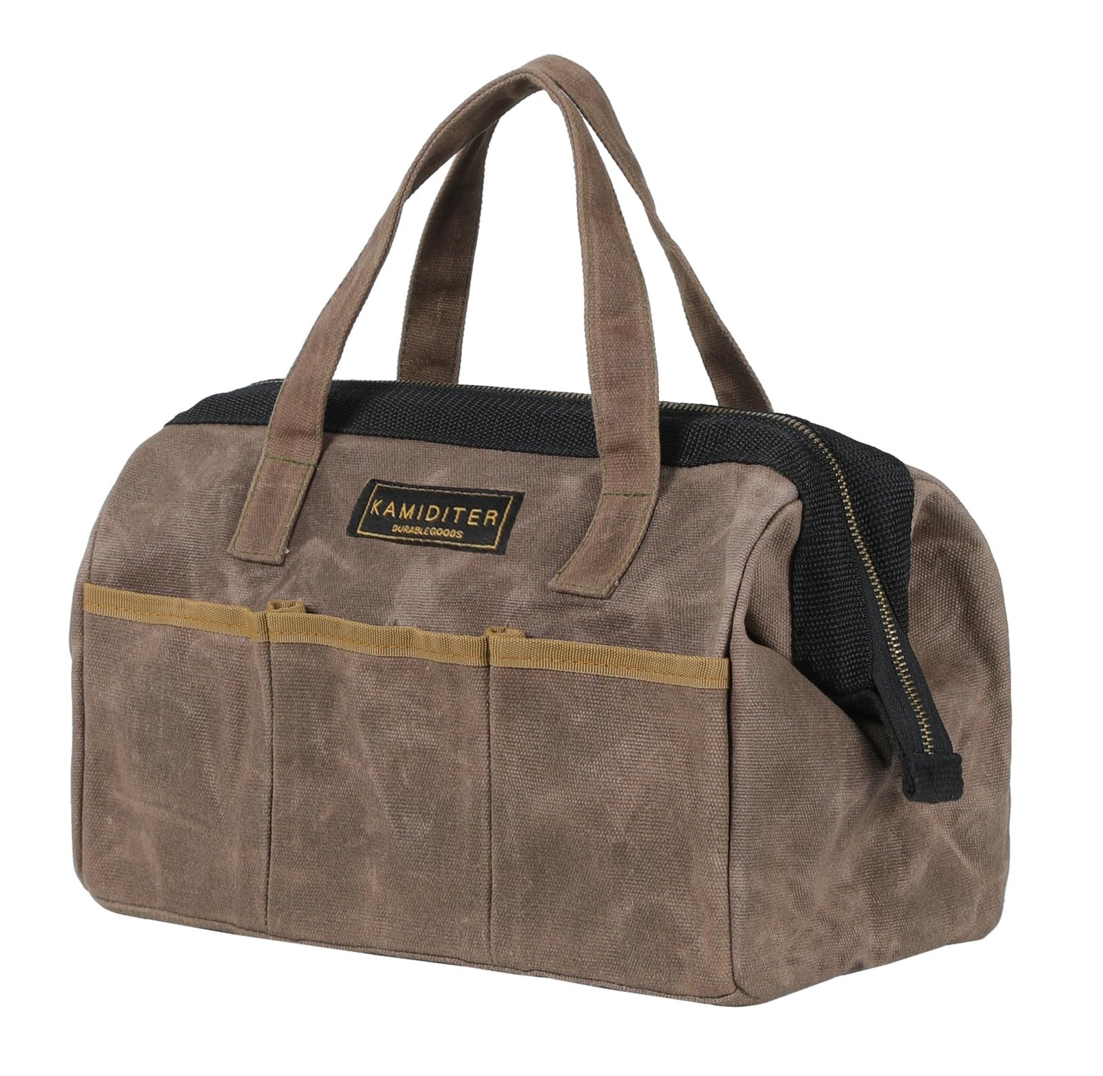 Tool Bag, 13inch Heavy Duty 16oz Waxed Canvas Wide Mouth WaterResistant Tool …