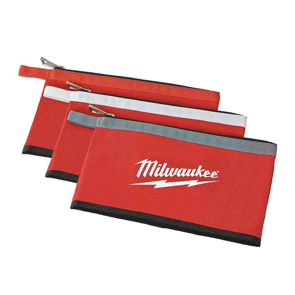Milwaukee Zipper Tool Bag Storage Organizer Pouch Work Multi Color 12 in. 3