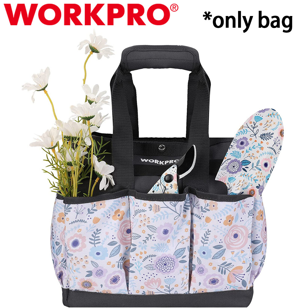 WORKPRO Heavy Duty Garden Tool Bag 9Pocket Oxford Garden Tool Storage Bag Holder