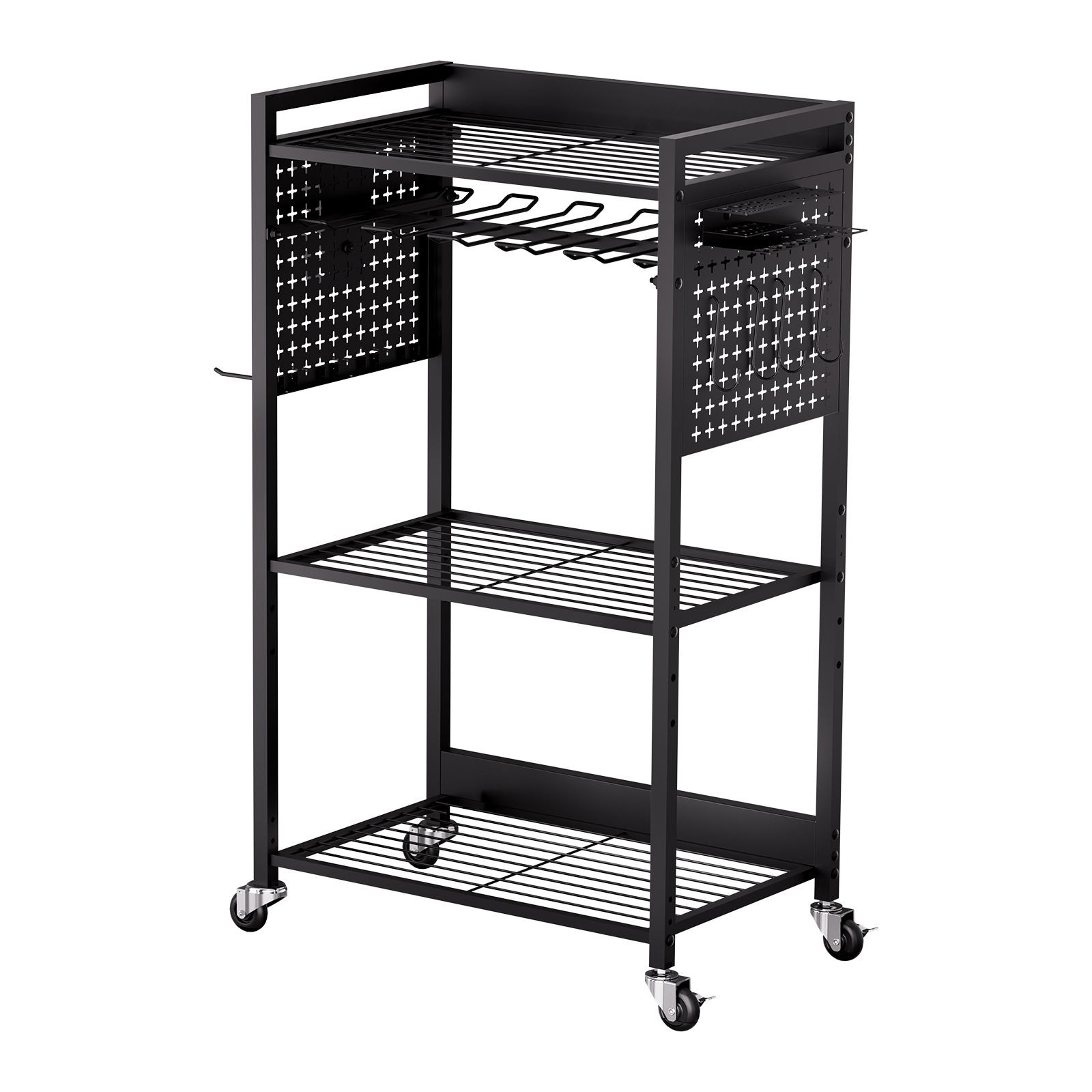 4 – Tier Rolling Tool Cart, 150 lbs Capacity, Heavy Duty Garage Storage Rack