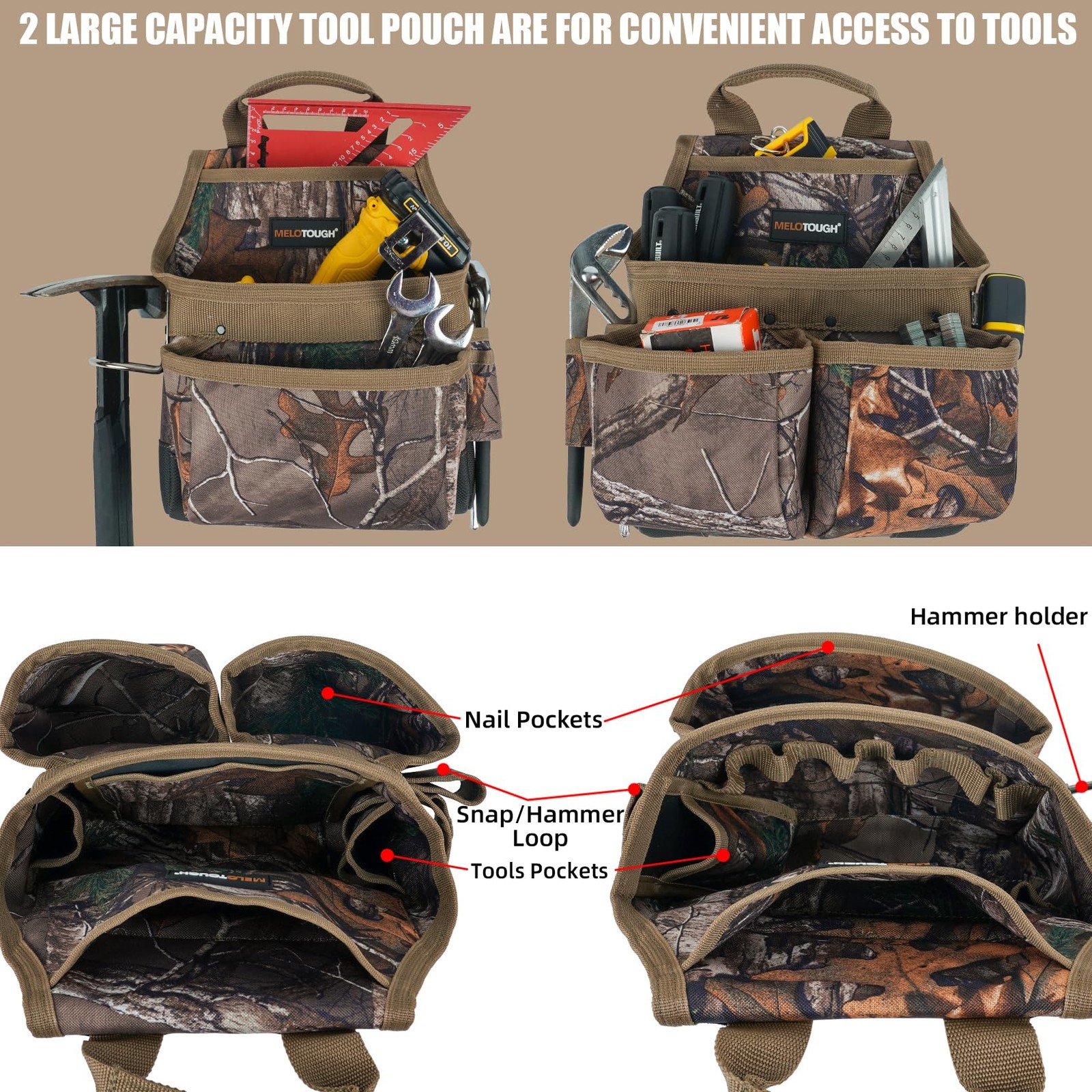 Camo Tool Belt with Suspenders Camouflage Tool Bag Supenders Framers Comb Apr…