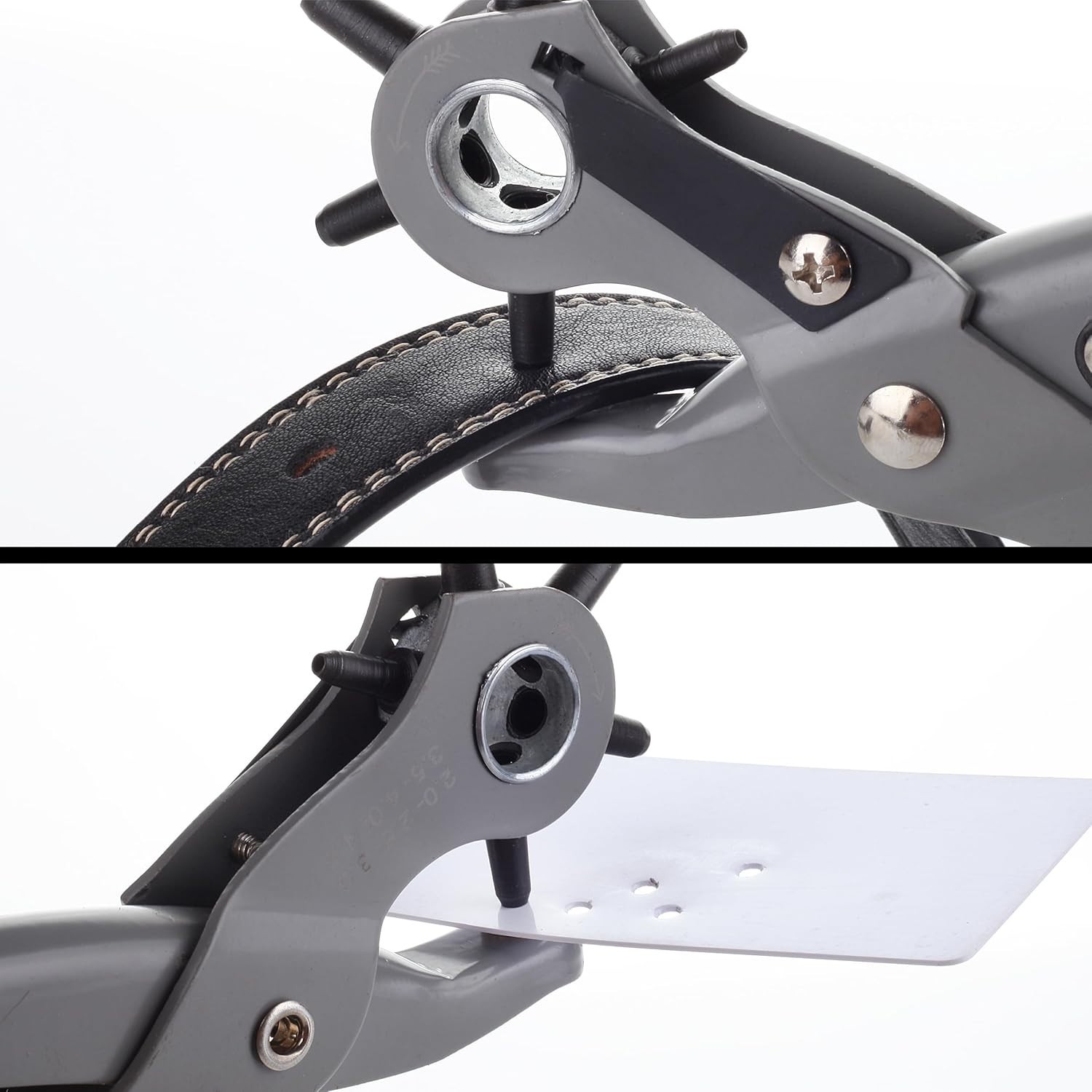 Steel Leather Hole Punch Tool with 6 Sizes – Versatile Belt and Leather Crafting