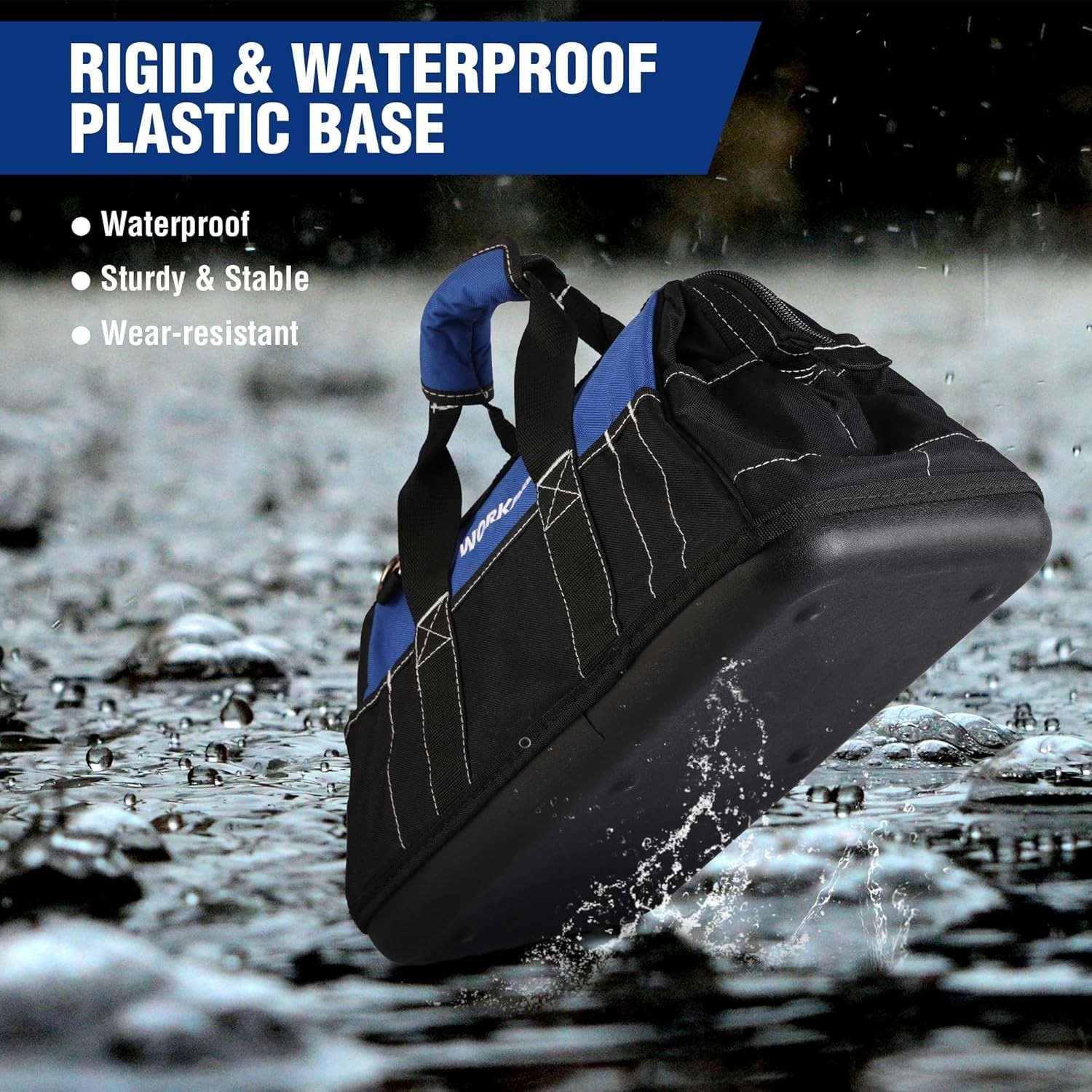 16-Inch Wide Mouth Tool Bag – Waterproof & Multi-Pocket Organizer for Every Task