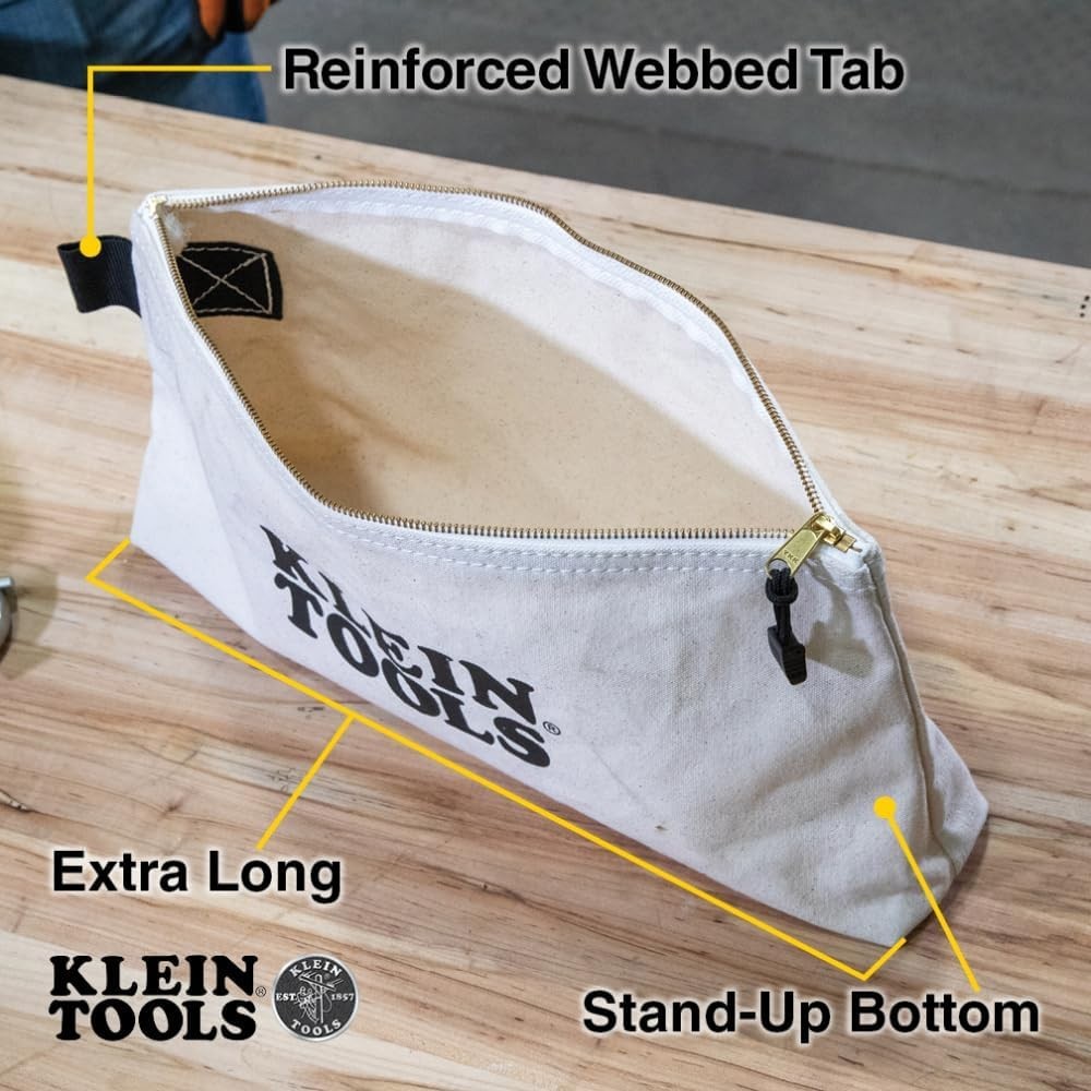 16-Inch Zipper Bag, Extra Long, No. 10 Canvas, Heavy Duty Tool Bag, 3-Inch St…