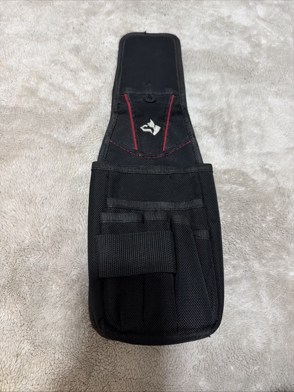 Husky 7 Heavy Duty Interior Storage Pocket Black Utility Tool Belt Pouch