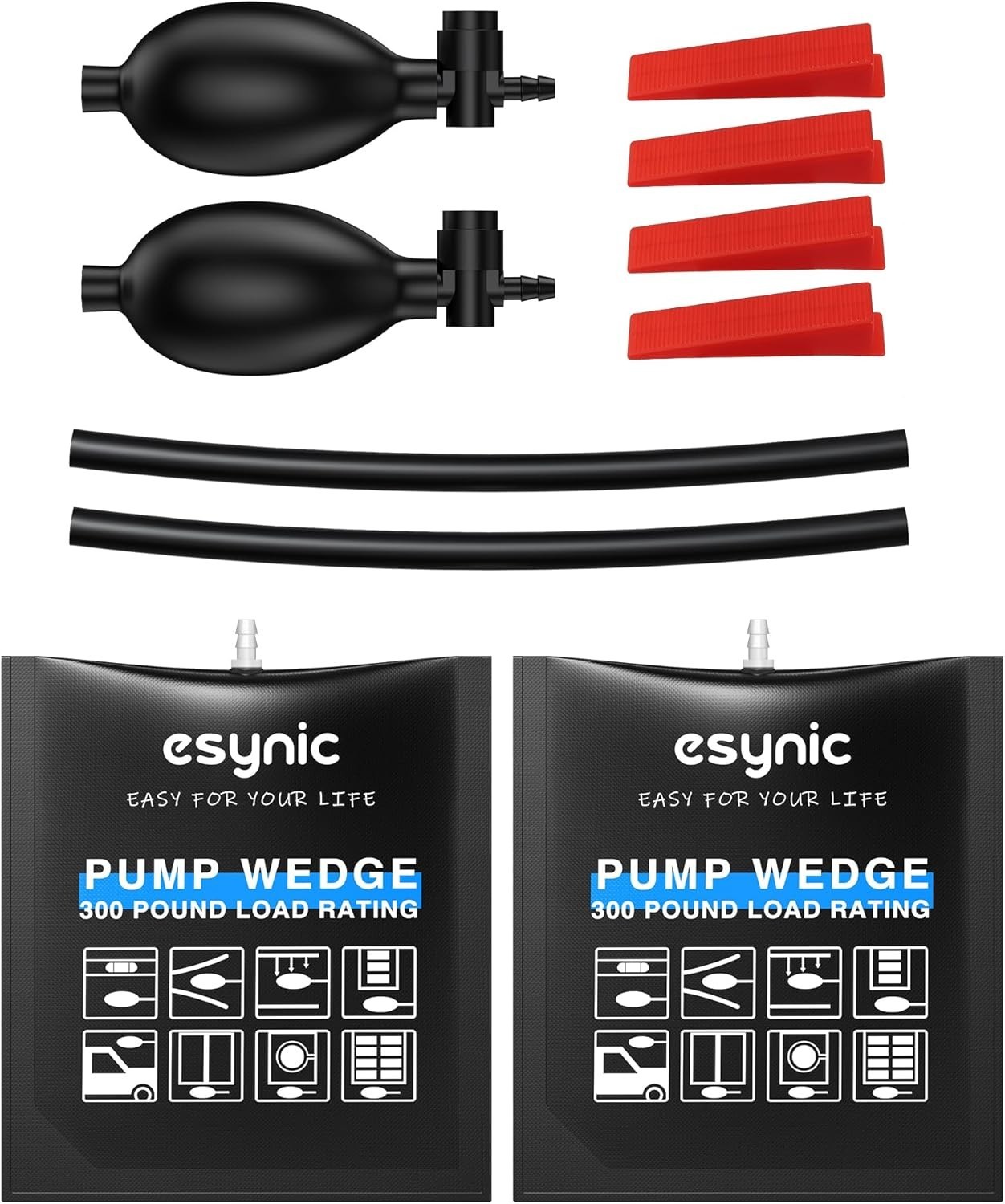 2-Pack Air Wedge Bag Kit – 300lbs Heavy-Duty Lifting with Quick-Release Valve