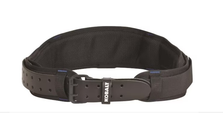 Kobalt General Construction Polyester/Leather Adjustable Padded Tool (Work) Belt