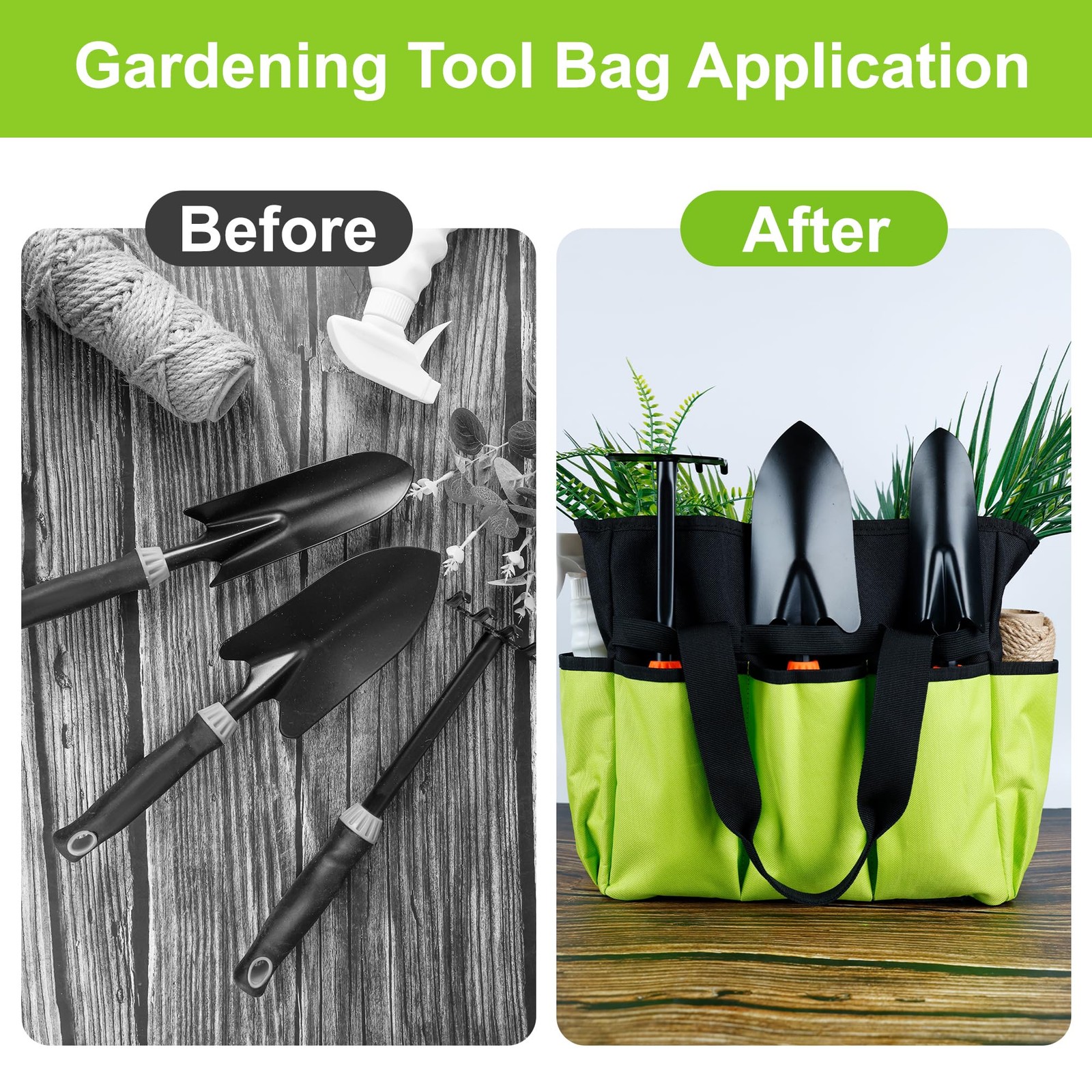 Portable Garden Tool Bag with 16 Pockets & Handle, Durable Waterproof Garden …
