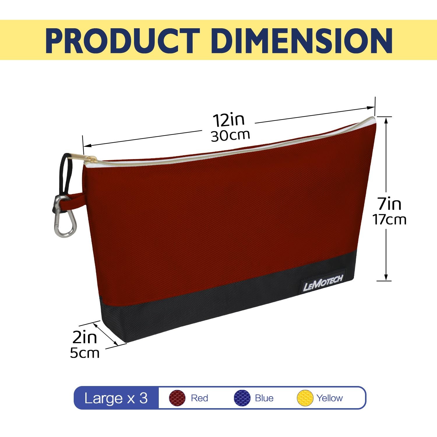 Tool Pouch, Stand-Up Small Tool Bag with Zipper, Water Resistant Heavy Duty U…