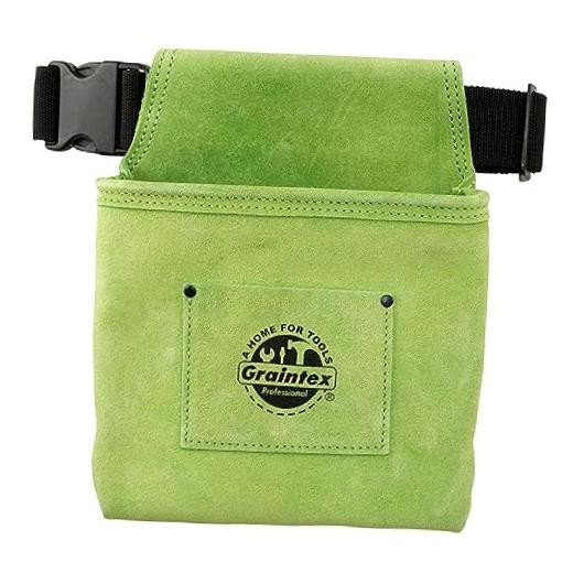 Tool Belt – One Pocket Tool Pouch in Premium Suede Leather with 2″ Lime Green