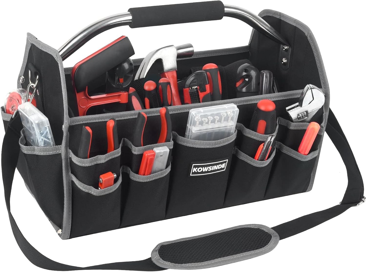 Kowsinde 16in Open Top Electrician Tool Bag 26 Pockets