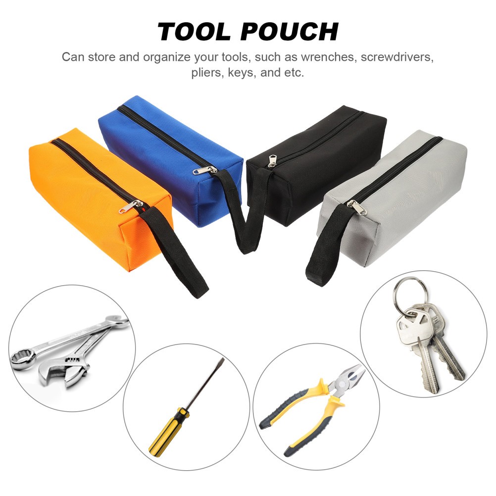 4Pcs Reusable Canvas Zipper Tool Bags Small Pouch Organizer for Storage Use