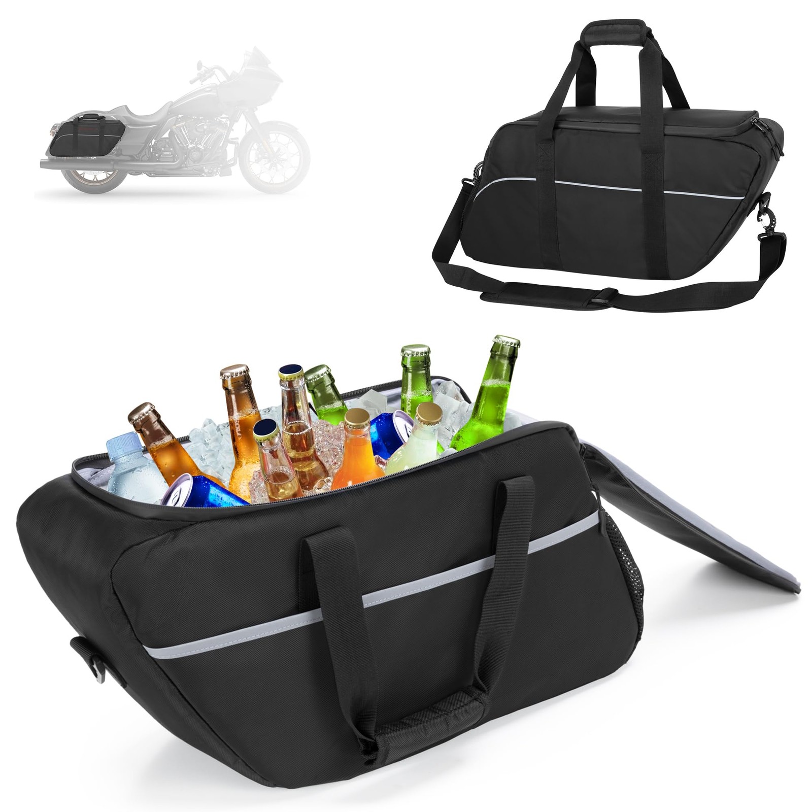 Motorcycle Saddlebag Cooler, Leakproof Side Bag Liner With Harley Davidson 19…