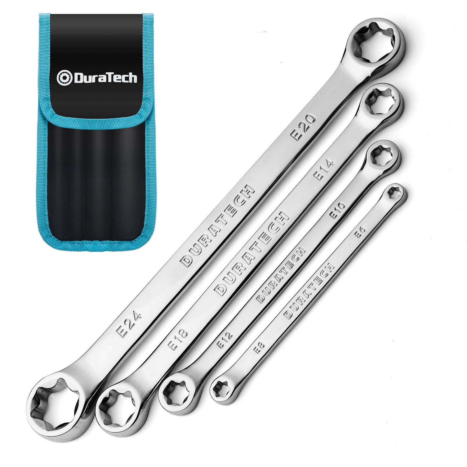 DURATECH 4-Piece E-Torx Wrench Set, Double Box End CR-V Silver