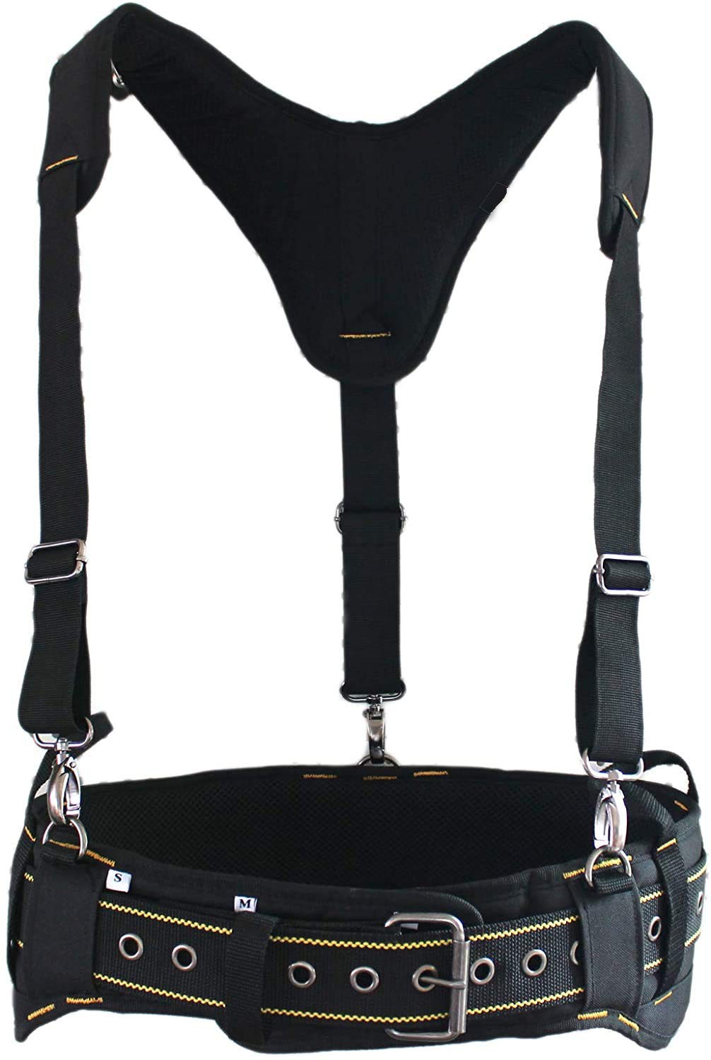 Mens Heavy Duty 3 Point Padded Tool Belt Suspenders Construction Work Gear