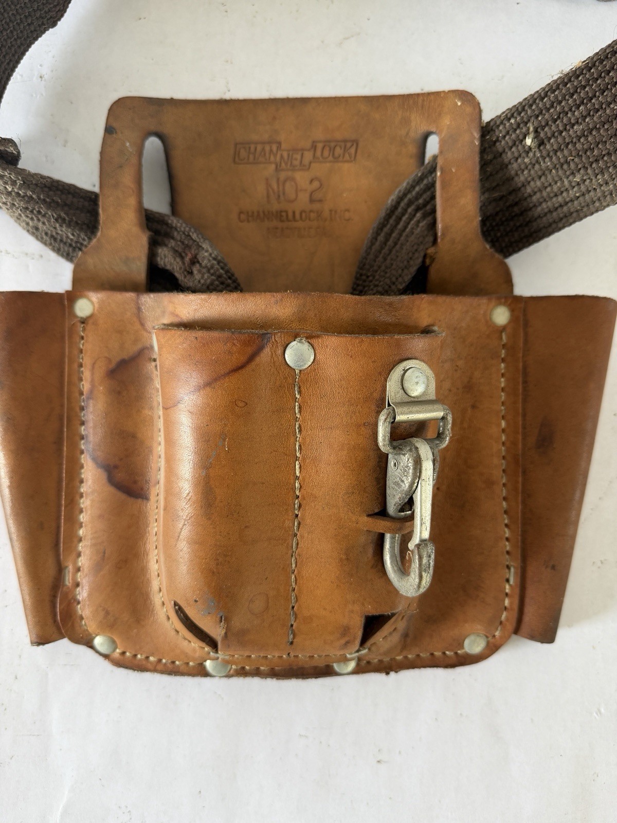 Vintage Channellock No. 2 leather lineman’s / electrician’s tool pouch/Belt
