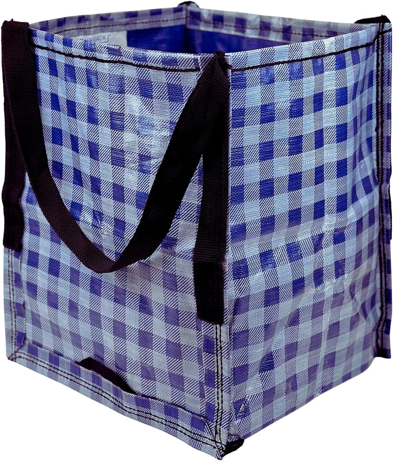 DURASACK Heavy Duty Storage Tote Bag 22-Gallon Rugged Single, Gingham Blue